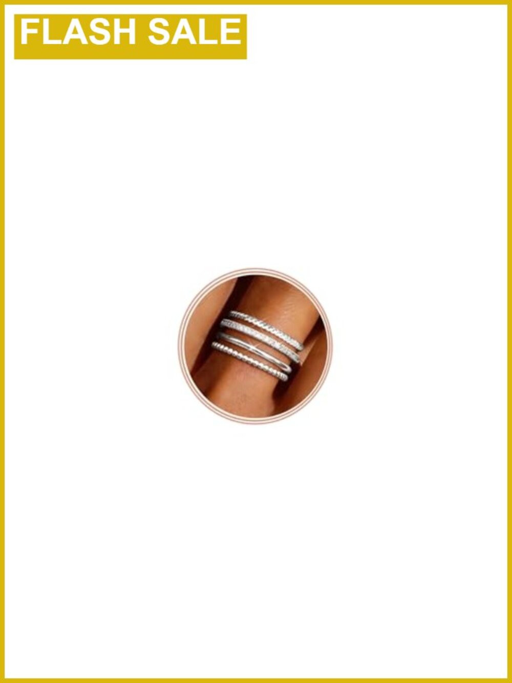 14K Gold Plated Stacking Rings Set for Women 4pcs Size 5-10